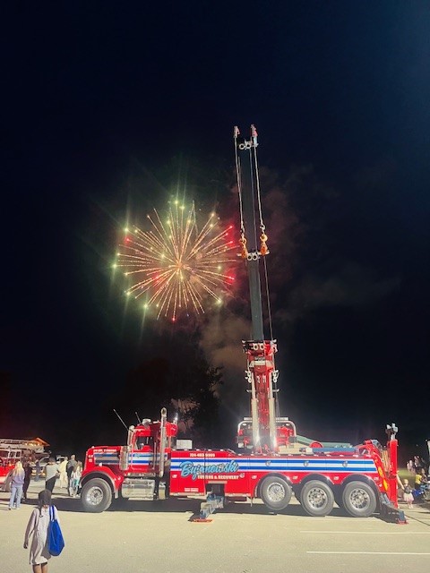 Fire truck and fireworks