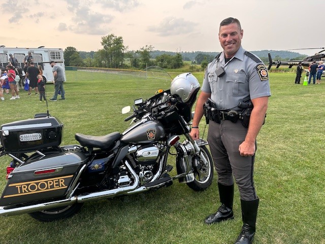 State Trooper and motorcycle