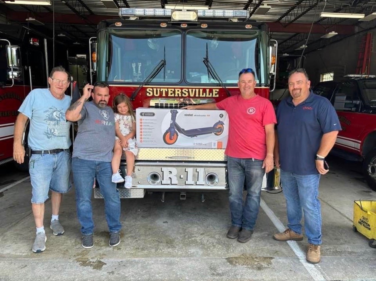 Sutersville fire truck prize presentation